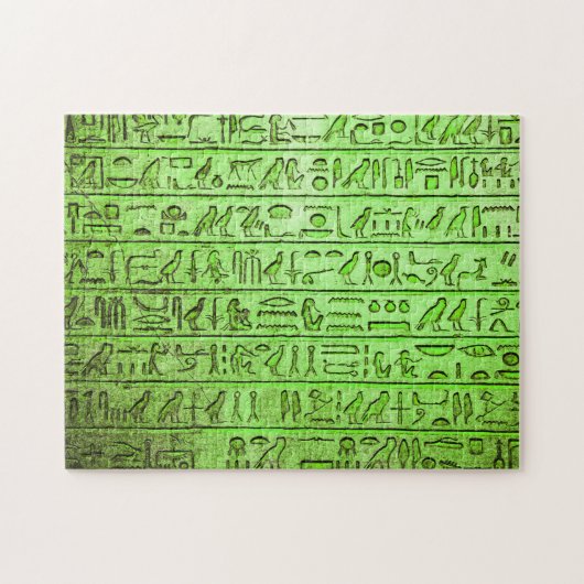 Hiéroglyphes égyptiens anciens Puzzle vert (Horizontal)