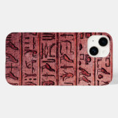 Hiéroglyphes égyptiens anciens Red iPhone 14 Coque (Verso (horizontal))