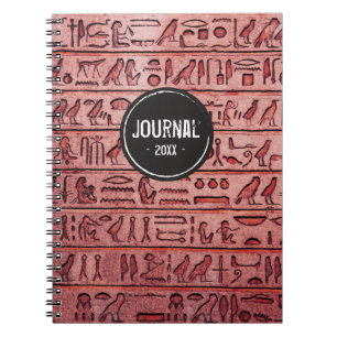Hiéroglyphes égyptiens antiques - Cahier rouge