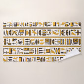 Hiéroglyphes égyptiens jaune-noir couleur transpar (Serviette de bain)