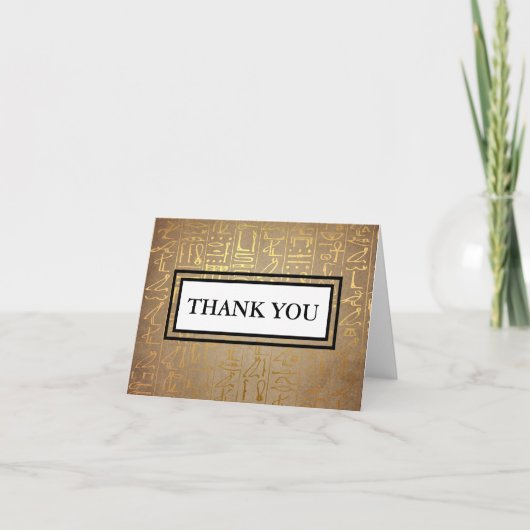 Hiéroglyphes égyptiens vintages Merci note (Devant)