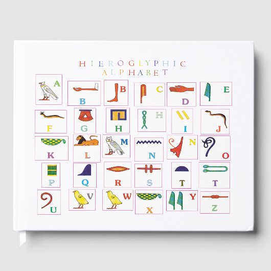 Hieroglyphic-alfabet Gastenboek (Voorkant)