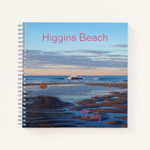 Higgins Beach Zen Morning Pink Typografie Name Notitieboek