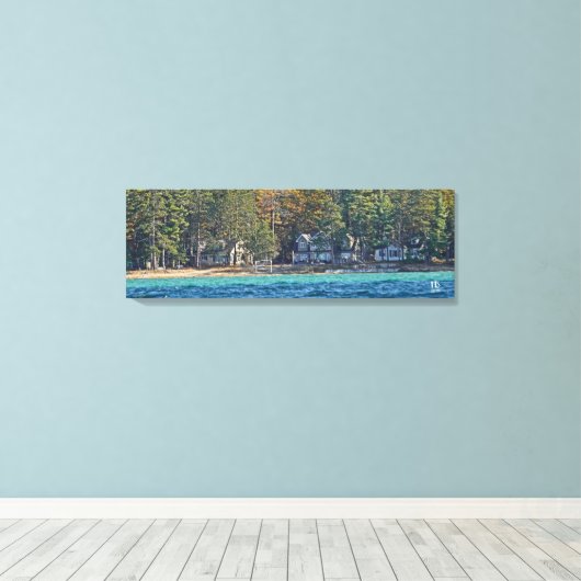Higgins Lake huis nr. 47 Canvas Afdruk (Insitu (Houten vloer))