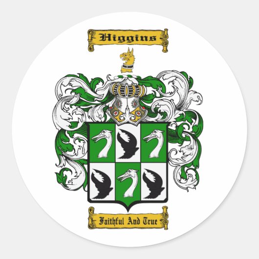 Higgins (Nederlands) Ronde Sticker (Voorkant)