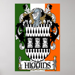 Higgins wapenschild Ierse vlag Poster