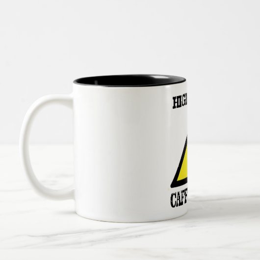 High Alert Cafeïne Zone Funny Christmas mok (Links)