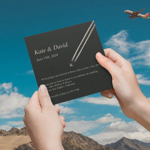 ©High Altitude Vliegtuig Bestemming Bruiloft Kaart