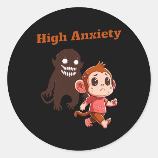 High Anxiety Monkey Sticker (Voorkant)