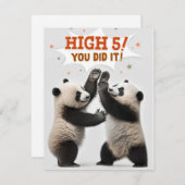 High Cinq Pandas Vous L'Avez Fait Carte Félicats (Devant / Derrière)