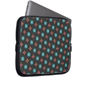 High-Contrast Black and Neon Geometric Laptop Case (Voorkant Rechts)