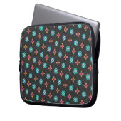 High-Contrast Black and Neon Geometric Laptop Case (Voorkant Links)