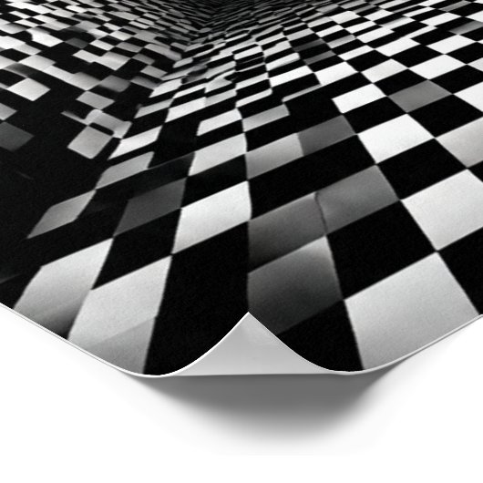 High Contrast Checkerboard Vortex Illusion Poster (Hoek)