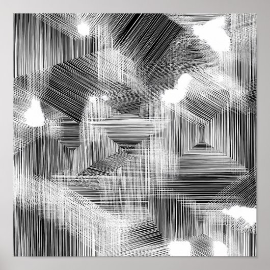 High-Contrast Geometric Depth Decoupage Template Poster (Voorkant)