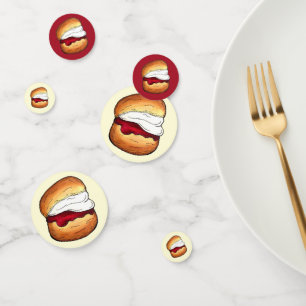 High Cream Tea Scone Jam UK British Bakery Food Confetti