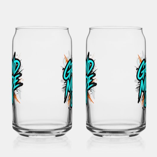 High Energy "Grind Mode On" Hustle Blikvorm Glas (Rechts)