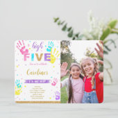 High Five Birthday Photo Invitation (Debout devant)
