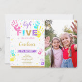 High Five Birthday Photo Invitation (Devant)