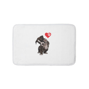 High Five Heart Bulldog Pup I Love Boxer Hondenlie Badmat
