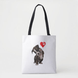 High Five Heart Bulldog Pup I Love Boxer Hondenlie Draagtas