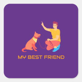 "High-Five met Bestie" Vierkante Sticker