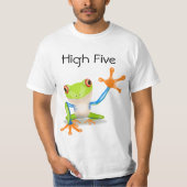 High Five Oranje en Blue Funny Frog Shirt (Voorkant)