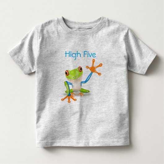 High Five Oranje en Blue Funny Frog Shirt (Voorkant)