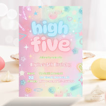 High Five Pastel Neon Glow 5e verjaardagsfeestje