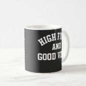 High Fives and Good Vibes Retro Coffee Mug (Devant droit)