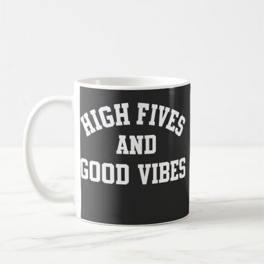 High Fives and Good Vibes Retro Coffee Mug (Gauche)