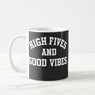 High Fives and Good Vibes Retro Coffee Mug Koffiemok