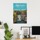 High Force Waterfall River Tees Travel Poster (Bureau à domicile)