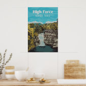 High Force Waterfall River Tees Travel Poster (Cuisine)