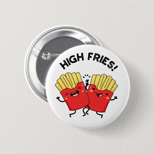 High Fries Grappige Vriend Pun Ronde Button 5,7 Cm (Voorkant /achterkant)