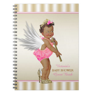 High Heel Angel Etnische Meisje Baby shower Gasten Notitieboek