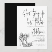 High Heel black bow 30th Birthday Party Invitation (Devant / Derrière)