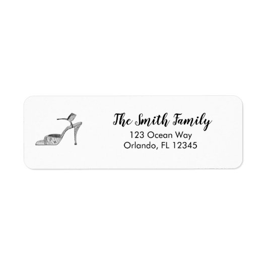 High Heel Illustration Return Address Label (Voorkant)