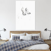 High Heel Mode Sketch - Premium Canvas Afdruk (Insitu (Slaapkamer))