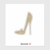 High Heels Cute Gold Glitter Sticker (Vel)