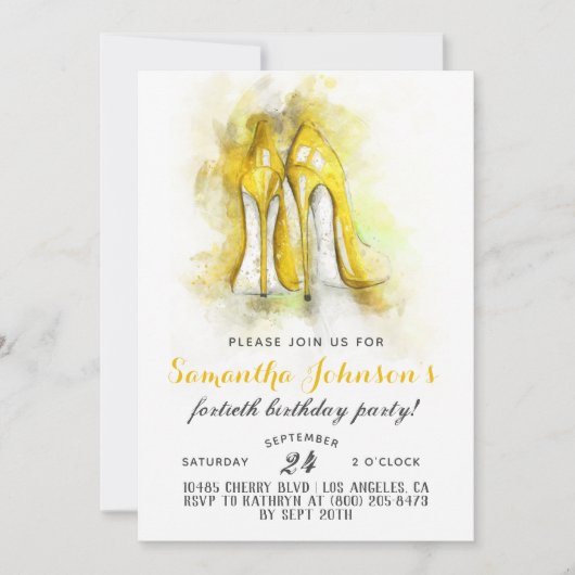High Heels Fabulous Glam Invitation Anniversaire (Devant)