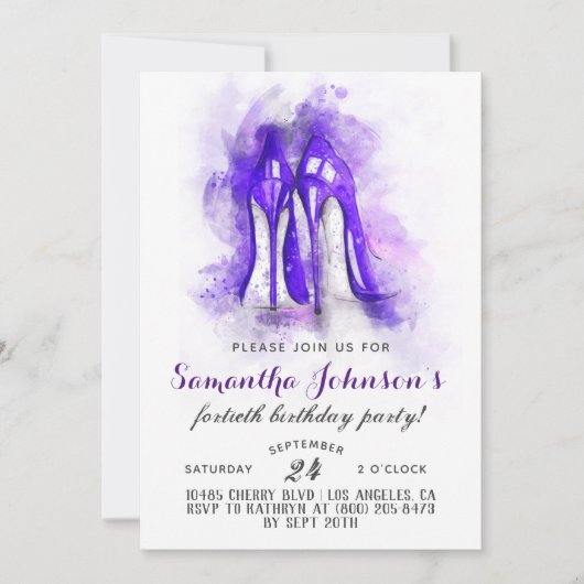 High Heels Fabulous Glam Invitation Anniversaire (Devant)