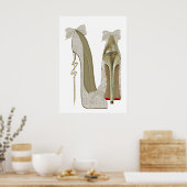 High Heels Lace en Bows Stiletto schetst Poster va (Keuken)