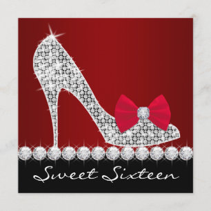 High Heels Red Black Sweet Zestien Verjaardagsfees Kaart