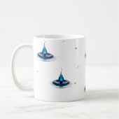 High-Impact Abstract Blue Water Drop Classic Mug (Gauche)