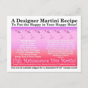High Maintenance Diva Pink Martini Recipe Briefkaa Briefkaart