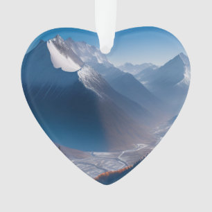 High Mountain Peaks Gedateerde Foto aangepast Ornament