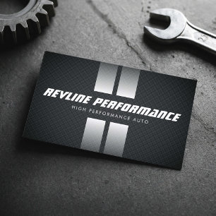 High Performance Auto Racing Strepen Zwart Visitekaartje
