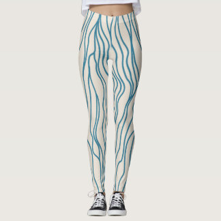 High Power Legging: Wit / blauw Leggings