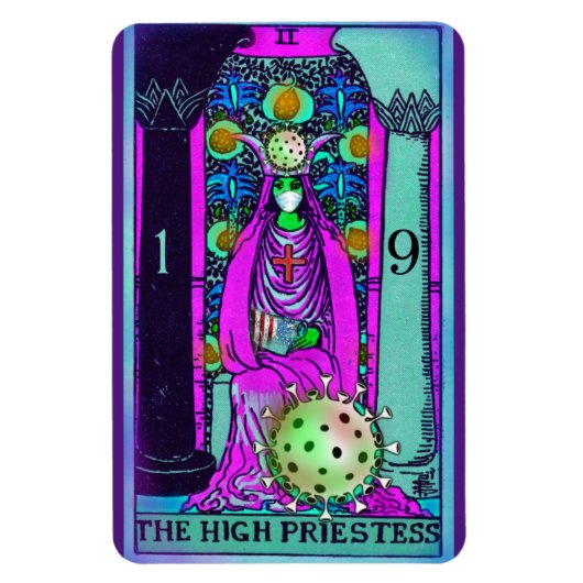 High Priestess Coronavirus Tarot-kaart Magneet (Verticaal)