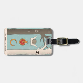 High Priestess tarot card moon crown pomegranate Bagagelabel